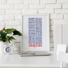 Charger l'image dans la galerie, Affiche Poster Hello Terroir Expressions catalanes per molts anys aperçu dans décor bureau