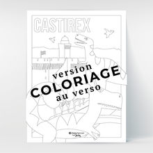 Charger l'image dans la galerie, Hello Terroir Dinosaures à Perpignan Castillet - Poster au recto, coloriage au verso - vue coloriage