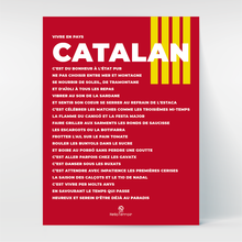 Charger l'image dans la galerie, Affiche Poster Hello Terroir Vivre en pays Catalan texte sang et or