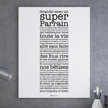 Charger l'image dans la galerie, Affiche Super Parrain - Hello Terroir aperçu dans décor bureau