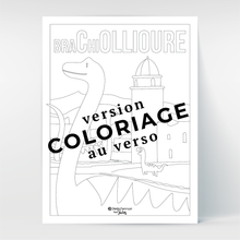 Charger l&#39;image dans la galerie, Hello Terroir Dinosaures à Collioure - Poster au recto, coloriage au verso - Vue coloriage
