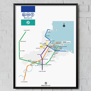 Poster-Plan-Metro-HelloTerroir-Banyuls aperçu dans décor cadre